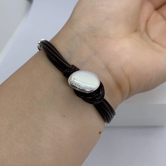 UNO de 50 STEPBYSTEP BRACELET + STEPS Necklace  Brown Leather Strips - Picture 4 of 17